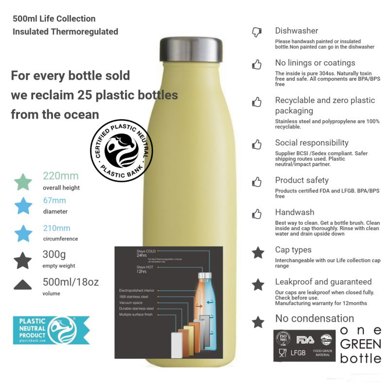 Stainless Life Collection Vacuum Flask with screw top (500ml)
