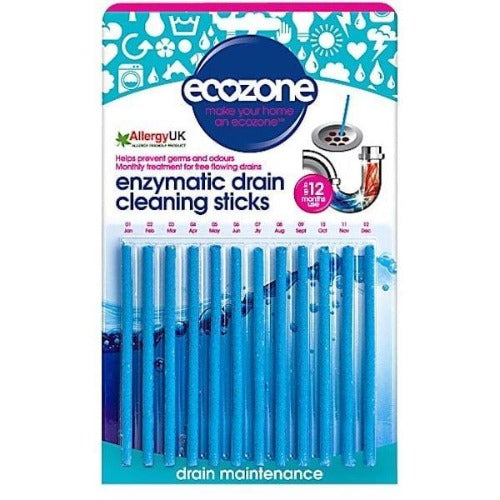 Ecozone Enzymatic Drain Cleaning Sticks (Pack of 12)